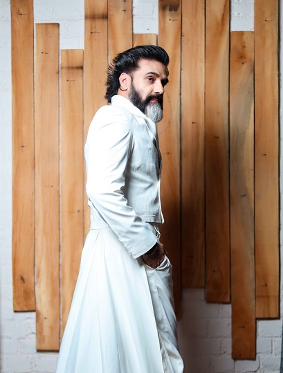 Viren's White Cape Double Breasted Jacket with straight pants - Image 4
